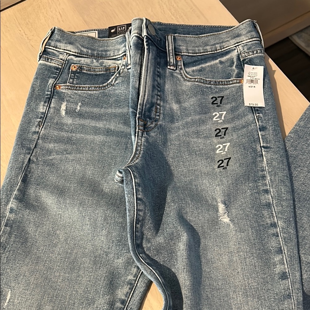 GAP Blue Skinny Jeans Distressed Style